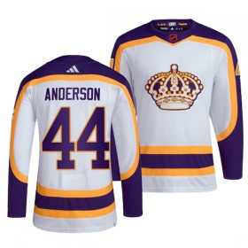 Los Angeles Kings Hockeydrakt Mikey Anderson 44 2022-23 Hvit Reverse Retro 2.0 Adidas Authentic - Herre